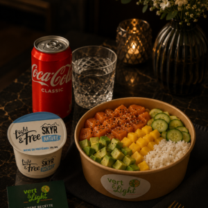 menu poke vert saumon